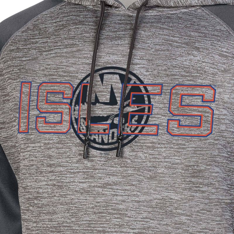 NHL New York Islanders Men&#39;s Gray Performance Hooded Sweatshirt, 3 of 4