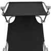 vidaXL Sun Lounger Black Powder-Coated Steel, Polyester Standard - 4 of 4