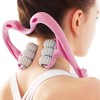iMountek"360º Rotatable Neck Roller Massager with 6 Balls for Pain Relief in Neck, Legs, Thighs & Feet"Pink&Blue - 2 of 4