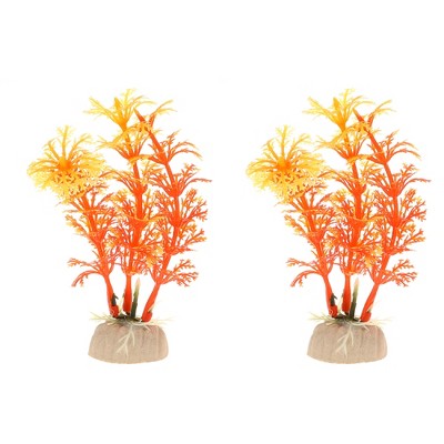 Unique Bargains Aquarium Plastic Plants for Goldfish Tank Landscape Decoration 4.72" 2 Pcs