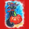 Girl's Design By Humans halloween. the witch cat By POLINART T-Shirt - 2 of 4