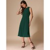 INSPIRE CHIC Women's Notch V Neck Elegant Work Office A-Line Dress with Pockets - 4 of 4