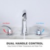 WOWOW 8 in. Widespread Double Handle Gooseneck Bathroom Faucet with Pop-up Drain in Matte Black - 4 of 4