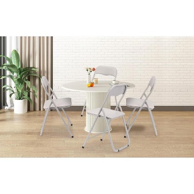 Folding Chair with Padded Cushion and Back, Dining Chairs with Durable Steel Frame for Home and Office