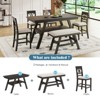 TiramisuBest 6 Piece Counter Height Dining Set Wood Table Bench 4 Chairs Storage Shelf Rustic Walnut Beige Cushion Kitchen Large Family - 3 of 4