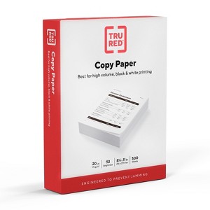 TRU RED 8.5" x 11" Copy Paper 20 lbs. 92 Brightness 500/Ream 135855 - 1 of 4