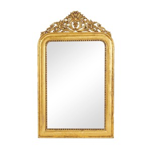Mango Wood Floral Intricately Carved Acanthus Wall Mirror Gold - Olivia & May: Elegant Rectangular Design, No Assembly Required - 1 of 4