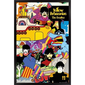Trends International 24X36 The Beatles - Submarine Collage Framed Wall Poster Prints - 1 of 4