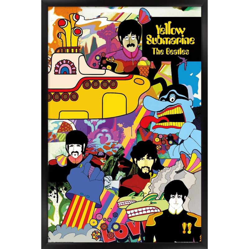 Trends International 24X36 The Beatles - Submarine Collage Framed Wall Poster Prints, 1 of 7