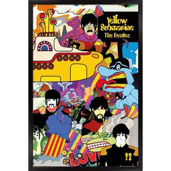 Trends International 24X36 The Beatles - Submarine Collage Framed Wall Poster Prints