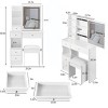 Makeup Vanity Table with Touch LED Sliding Mirror,Storage Drawers and Cushioned Stool for Bedroom–The Pop Home - 4 of 4