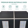 8x4ft Outdoor Resin Garden Shed with Floor and 2 Windows,Patio Outdoor Storage Shed with Lockable Door for Garden Tools, Bicycles, Trash Cans, Black - 3 of 4