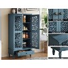 Freestanding Storage Cabinet Kitchen Pantry Accent Cabinet Decorative Sideboard Display Cabinet with Drawer & 2 Carved Door, Antique Retro - ModernLux - 4 of 4