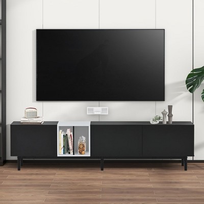 Modern TV Stand For TV Up To 80" Media Console Entertainment Center Storage Cabinet With Doors For Living Room Bedroom