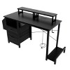 Kumasinova 47" Computer Desk with Drawers,Standing Desk with Power Outlets,Office Desks with Monitor Stands&Hooks,Gaming Desk for Home Office - 2 of 4