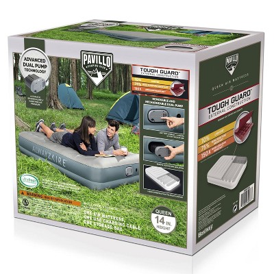 Gray Queen Inflatable Air Mattress with Rechargeable Pump