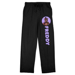 Five Nights At Freddy's Freddy Character Circle Adult Black Sleep Pajama Pants - 1 of 4