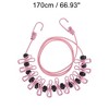 Unique Bargains with Metal Clips*12 & Windproof Beads*13 Clothesline 1 Pc - 4 of 4