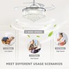 Ludomide 48" Modern Dimmable Crystal Fandelier, Retractable Blades Ceiling Fan with Light and Remote for Bedroom, Polished Chrome - 2 of 4