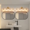 POWLIG 30.71-in 4-Light Gold Modern Dimmable Bathroom Vanity Light with Clear Glass Shade - 4 of 4