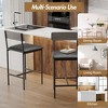 Bar Stools Set of 4, Modern Tall Counter Stool, Faux Leather Upholstered Barstools, Dinning Chair for Kitchen Bar Dining Room, Gray - 4 of 4
