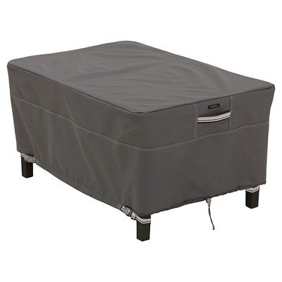 Ravenna Small Rectangular Patio Ottoman/Side Table Cover - Dark Taupe - Classic Accessories