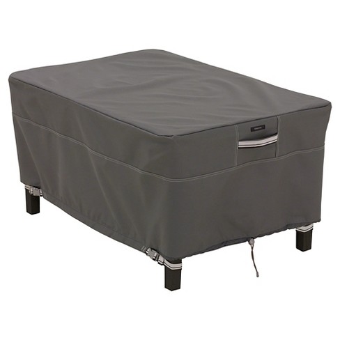 Ravenna Small Rectangular Patio Ottoman Side Table Cover Dark