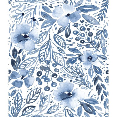 Roommates Clara Jean April Showers Peel And Stick Wallpaper Blue