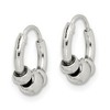 Black Bow Jewelry Small Sterling Silver, Endless Hoop Bead Earrings - 12mm (7/16 Inch) - 2 of 4