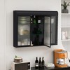 3 Door Wall Cabinet, Arched Wall Mounted Cabinets With Glass Doors & 3 Tier Storage, Display Cabinet For Kitchen Living Room - 3 of 4