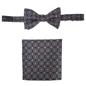 Men's Floral 2.75" x 4.75" Adjustable 16" - 20" Freestyle Self Tie with Hankie Set - 1 of 4