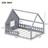 1 Full Bed Frame, Solid Wood House Bed with Fence and Window, No Box Spring Needed - Baofuwish - 4 of 4