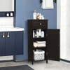 Costway Bathroom Floor Cabinet Storage Organizer Free-Standing with Drawer Gray/Black/Brown/White - 2 of 4