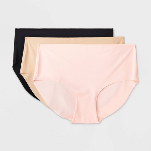 Hanes Ladies Tagless Briefs 3 pair Panties Black & Neutral size LARGE 7 new
