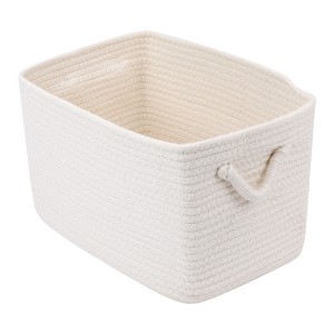REGALWOVEN Odorless Cotton Rope Handcrafted Compact Multiple Use Open Storage Bins 1 Pc - 1 of 4