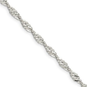 Black Bow Jewelry 3.5mm, Sterling Silver Singapore Chain Bracelet - 1 of 4