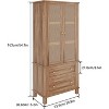 Rattan Kitchen Sideboard,2 Rattan Doors and 2 Drawers, 74x40x163 cm, Tall Storage Cabinet with Height-Adjustable Shelves for Garden,Patio,Kitchen - 2 of 4