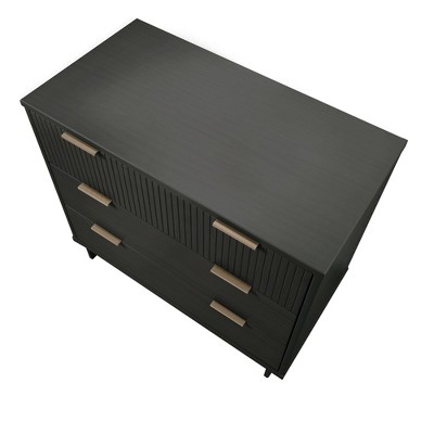 Granville Dark Grey Modern 3-Drawer Dresser with Soft Close