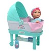 New Adventures Little Darlings: 12" Bassinet Baby Doll Set - Teal, Pink, Stars - 4 of 4