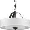 Progress Lighting, Kene Collection, 2-Light Semi-Flush Mount, Graphite Finish, Linen Shade - 3 of 4