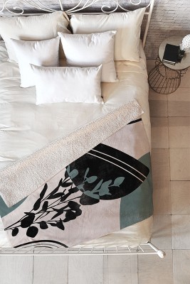 Heather Dutton Eucalyptus Boho Botanical 50" x 60" Fleece Blanket - Deny Designs
