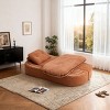 2 Seater Modern Floor Sofa with 2 Pillows, Convertible Foam-Filled Sleeper Bed, Folding Linen Couch Mattress for Living Room or Playroom-Koiai - 3 of 4