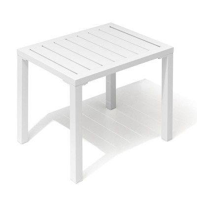 Crestlive Products Outdoor Side Table Aluminum Rectangular Side/End Table, Small Patio Coffee Bistro Table for Outdoor Indoor
