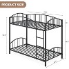 Metal Bunk Bed Twin Over Twin, with Arched Guardrail and Safety Ladder, Safety Ladder, Space-Saving Design, No Box Spring Needed - 3 of 4