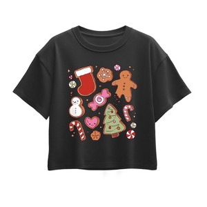 Girls' - Instant Message - Kawaii Christmas Treats Short Sleeve Boxy Graphic T-Shirt - 1 of 2