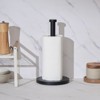 VEVOR Paper Towel Holder Countertop, Stainless Steel Kitchen Paper Towel Stand with Weighted Base and Suction Cups, Black - 2 of 4