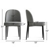 Upholstered Dining Chairs with Linen Blend Fabric and Metal Legs, Modern Armless Side Chairs for Dining Room-Maison Boucle - 4 of 4