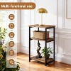 COZONY 3-Tier Side Table with Storage, Small End Table & Telephone Table, Metal Frame Tall Nightstand for Living Room, Bedroom, Office, Bathroom - 3 of 4
