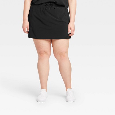 plus size black tennis skirt