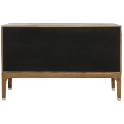 Rustic Oak 6-Drawer Transitional Dresser with Brass Hardware